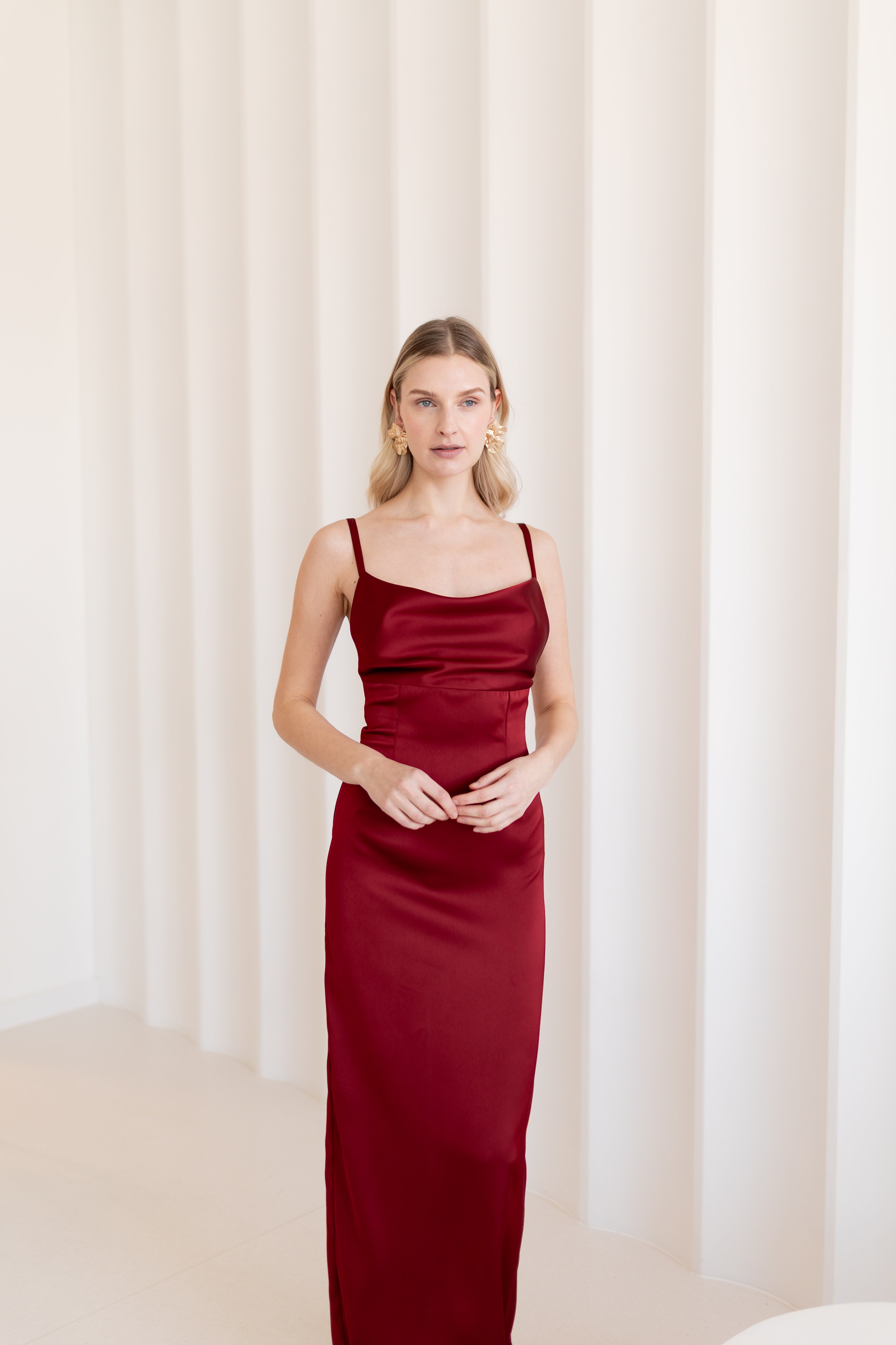NADA Long Red Wine Evening Dress