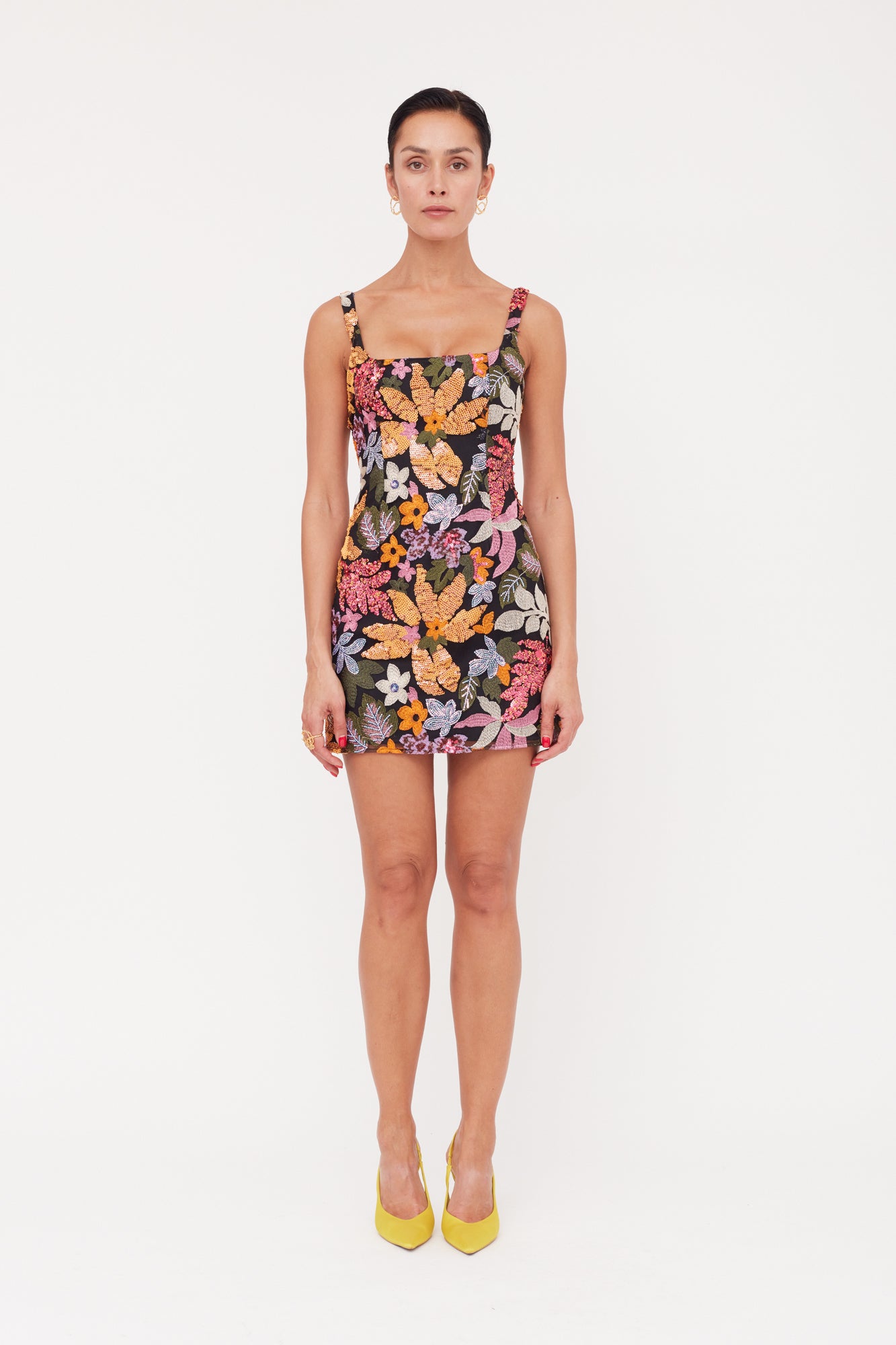 ESME Sequin Embroidered Blush & Apricot Mini Dress