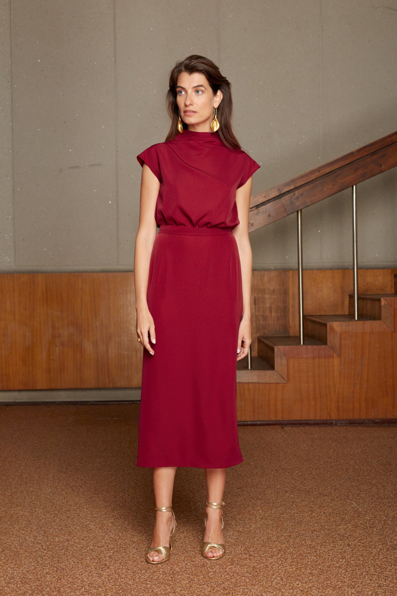 red wedding guest dress plus size