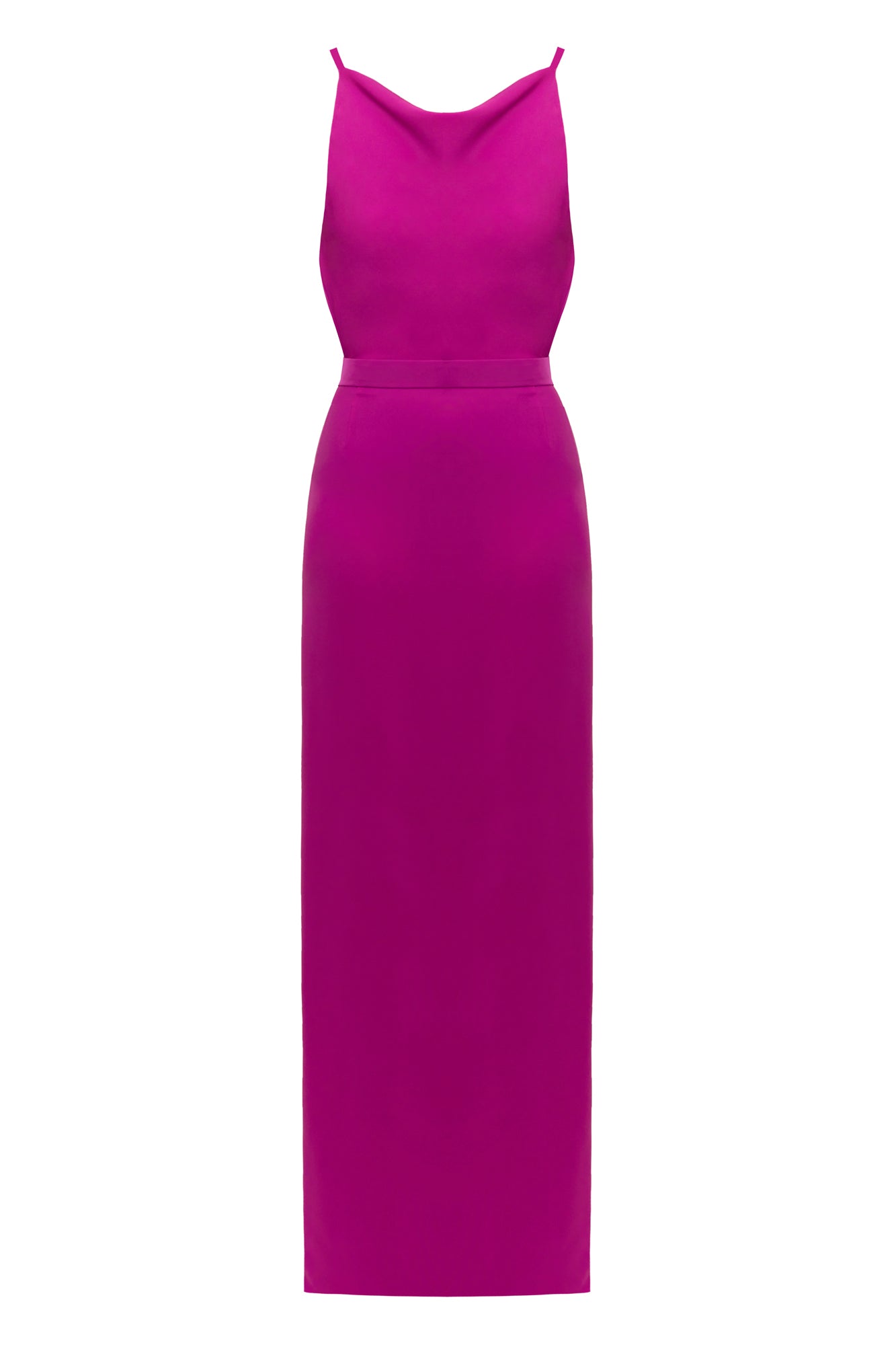 evening dress with cowl back
