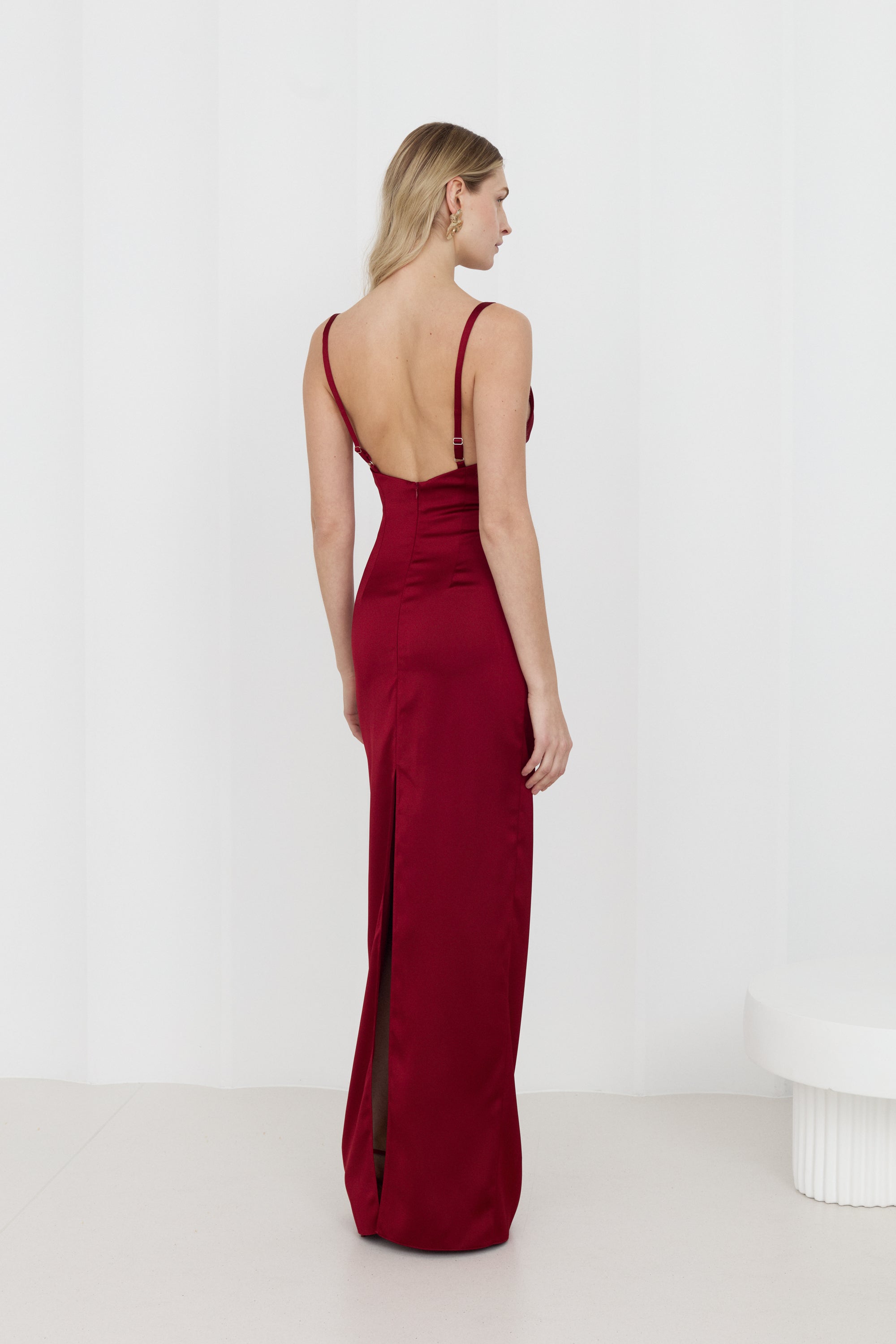 NADA Long Red Wine Evening Dress