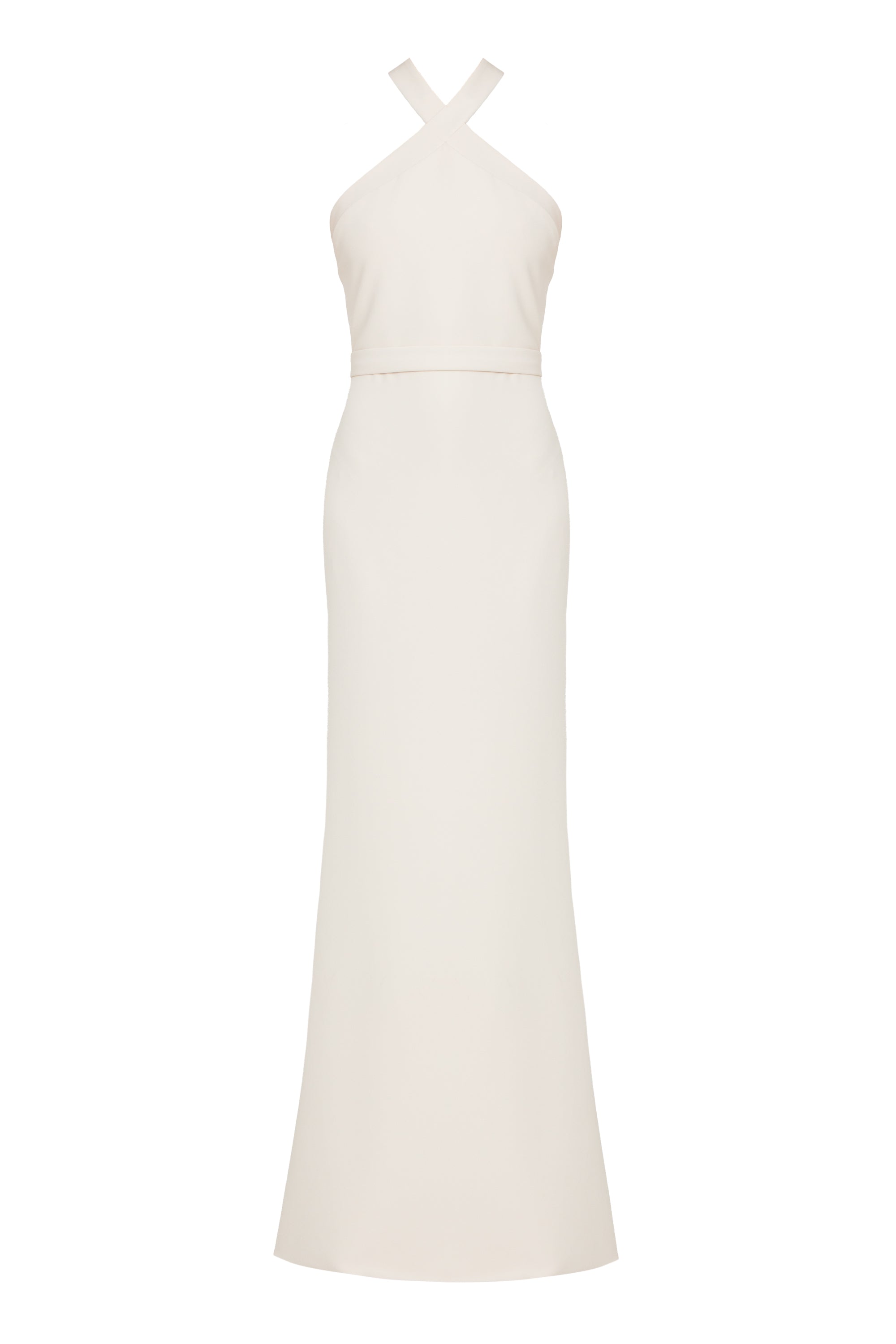 GISEL Cream Off-Shoulder Long Evening Dress