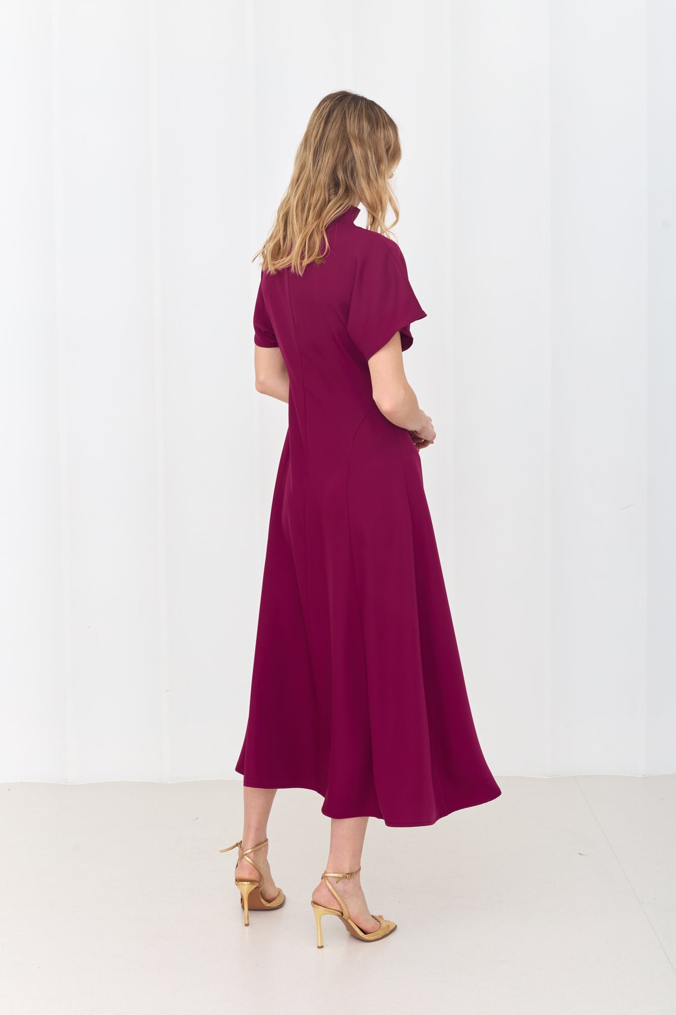 TORI Midi Magenta Pink Cocktail Dress