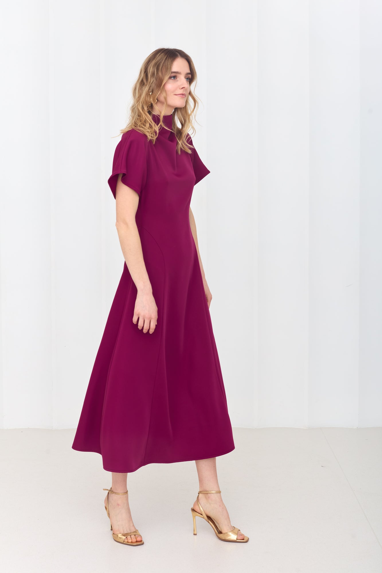 TORI Midi Magenta Pink Cocktail Dress