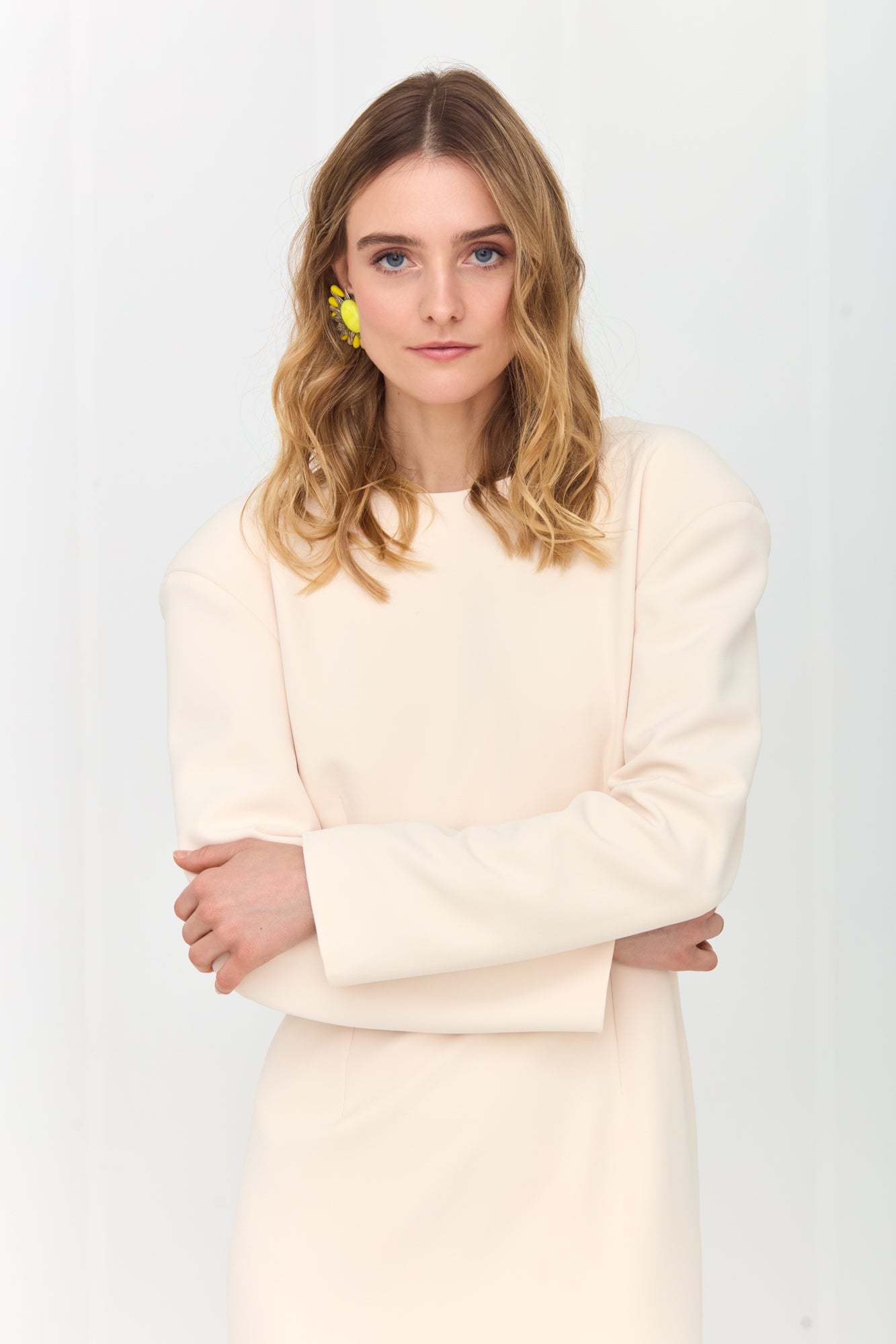 RAMONA Pastel Mini Dress with Sculpted Wavy Back