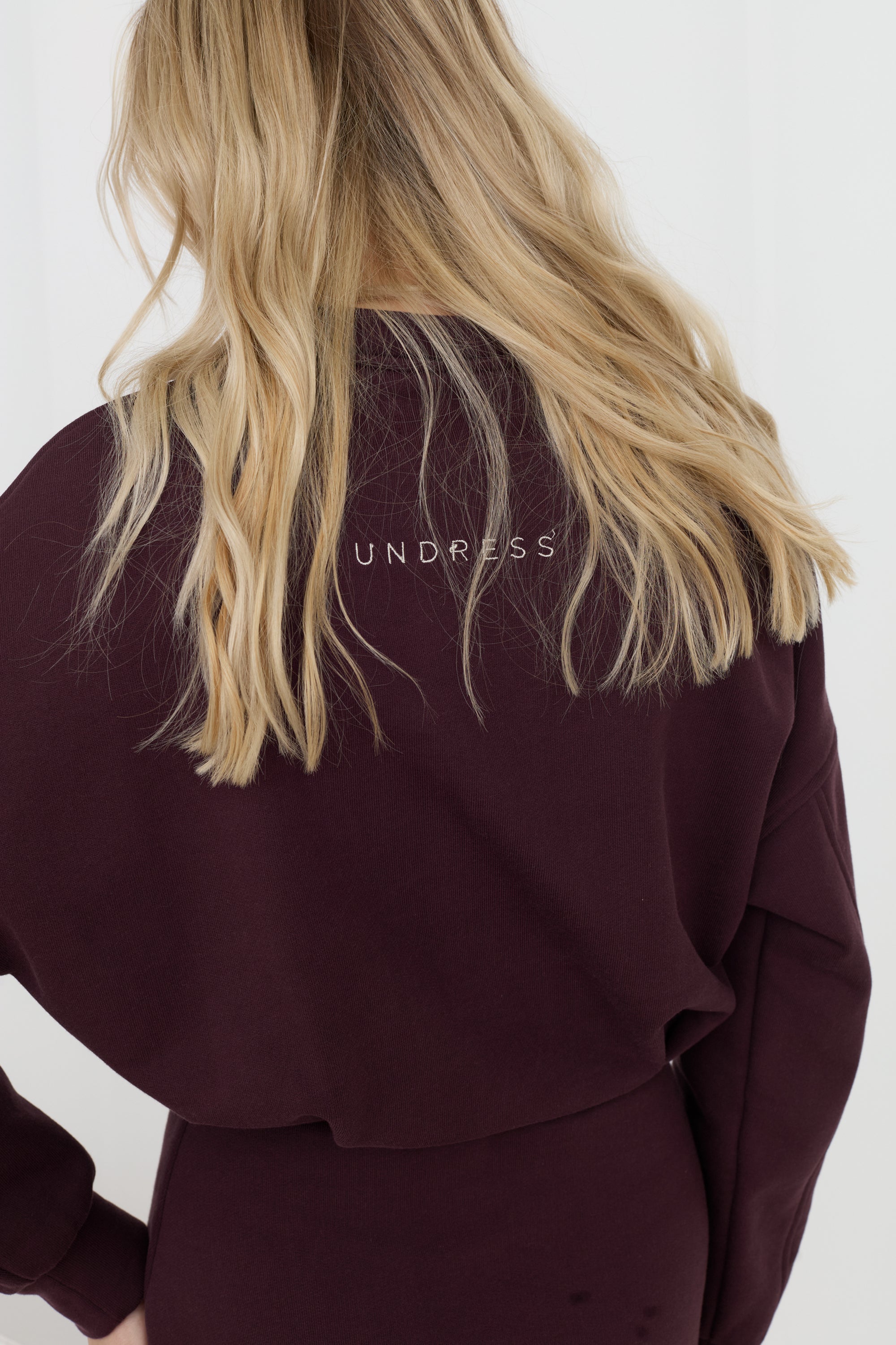 NIKA Dark Purple Mini Jersey Dress with Long Sleeves