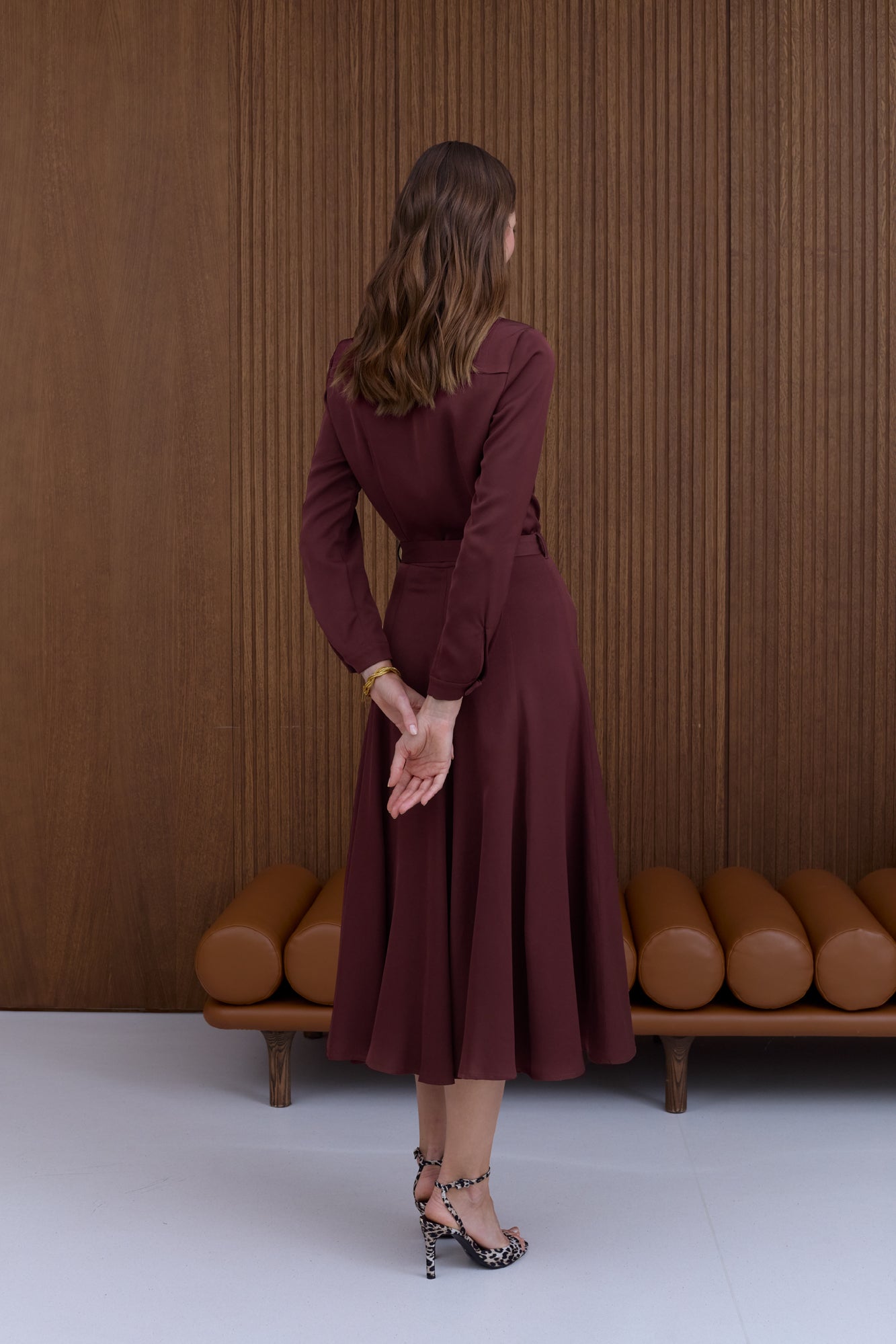 ANOUK Burgundy Shirt Dress