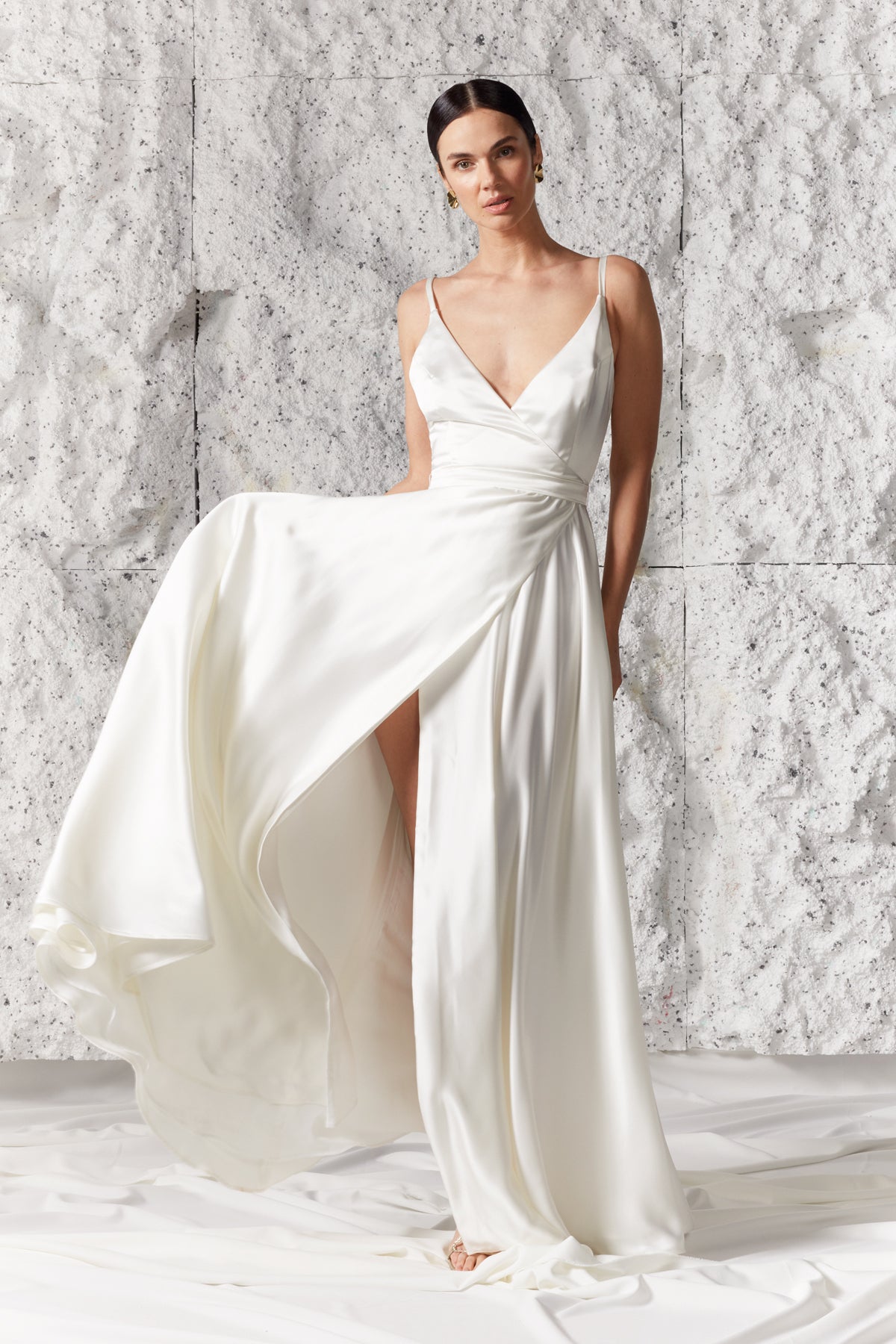Dress With Circle Cut Skirt And Front Split