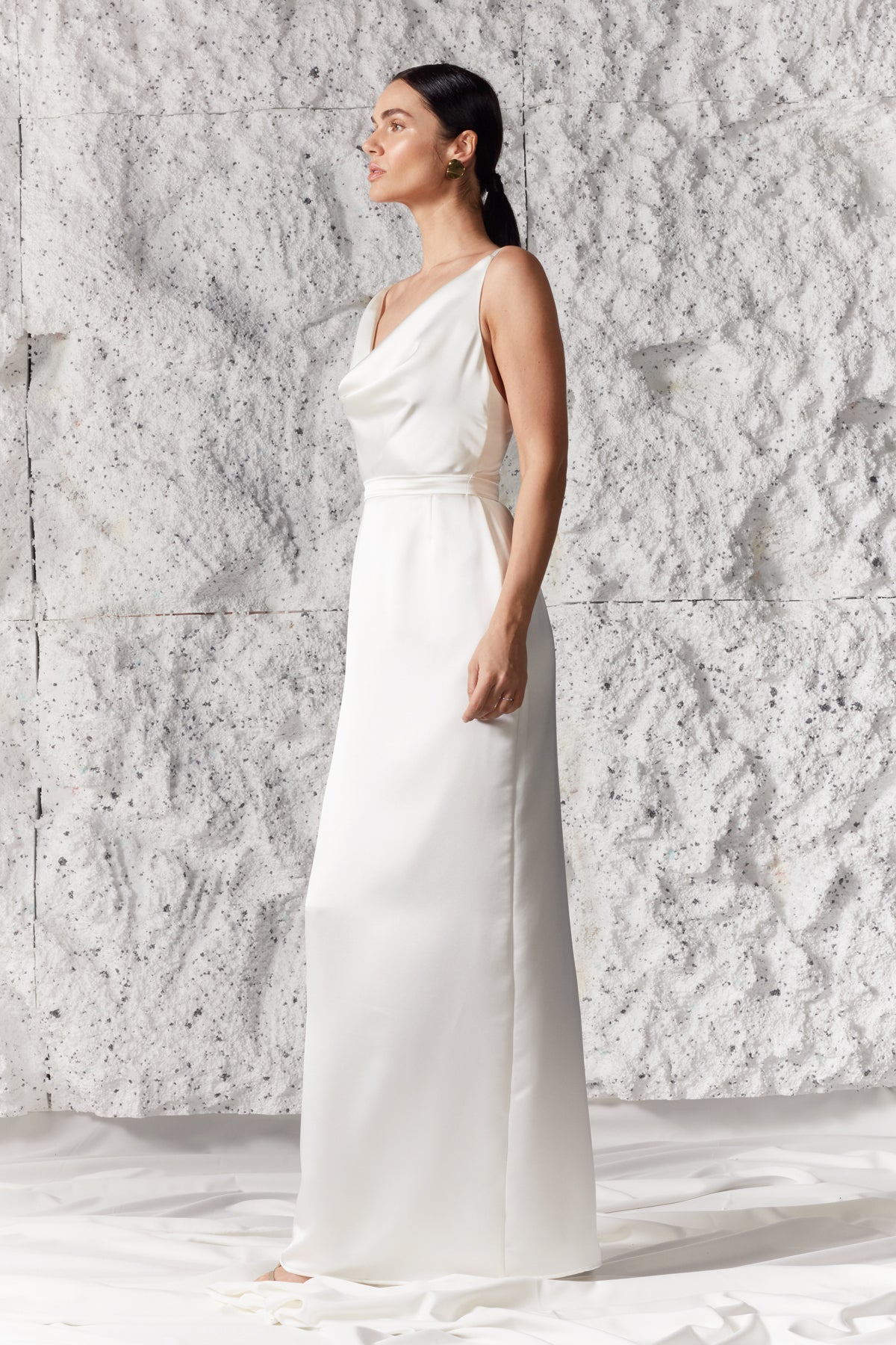 Draped Front Wedding Bridal Dress