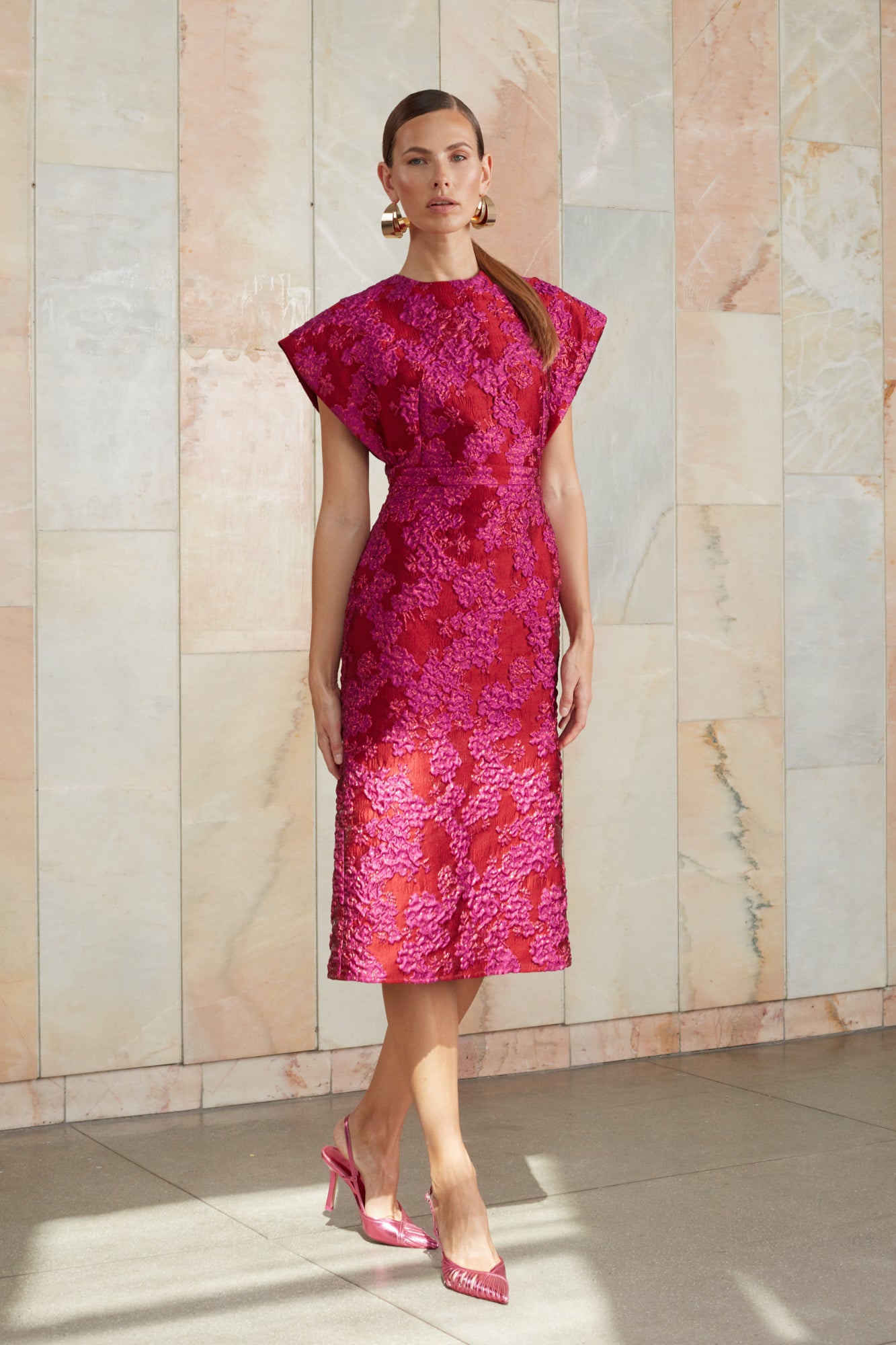 jacquard evening midi dress ANN