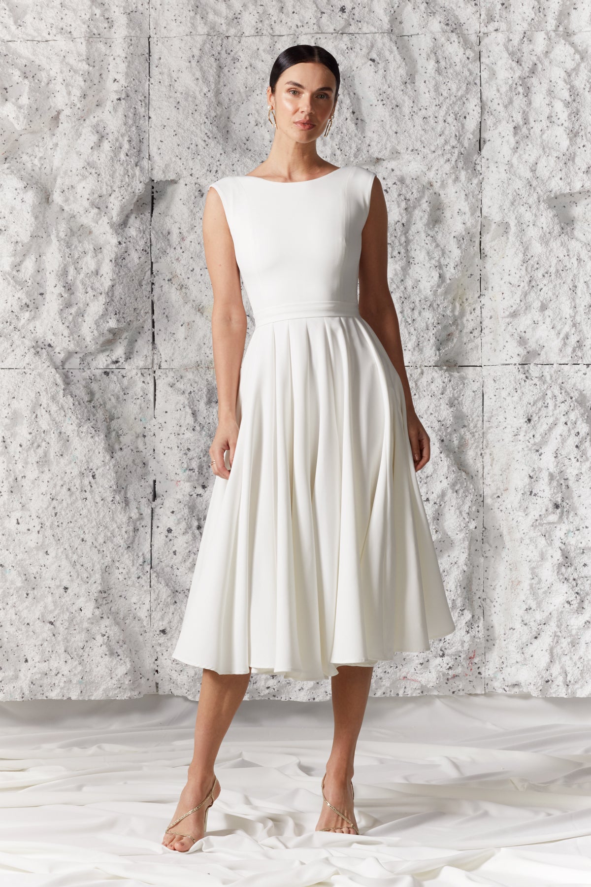 ARIOSE wedding dress bridal flared midi godet classy elegant dress