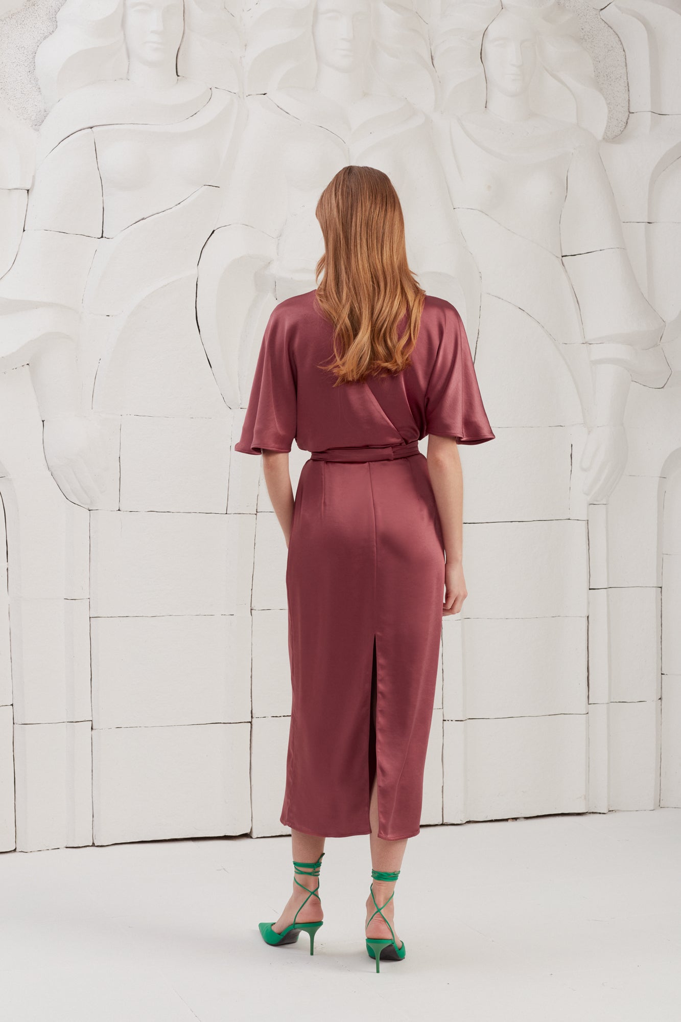 Elegant Butterfly sleeve midi dress