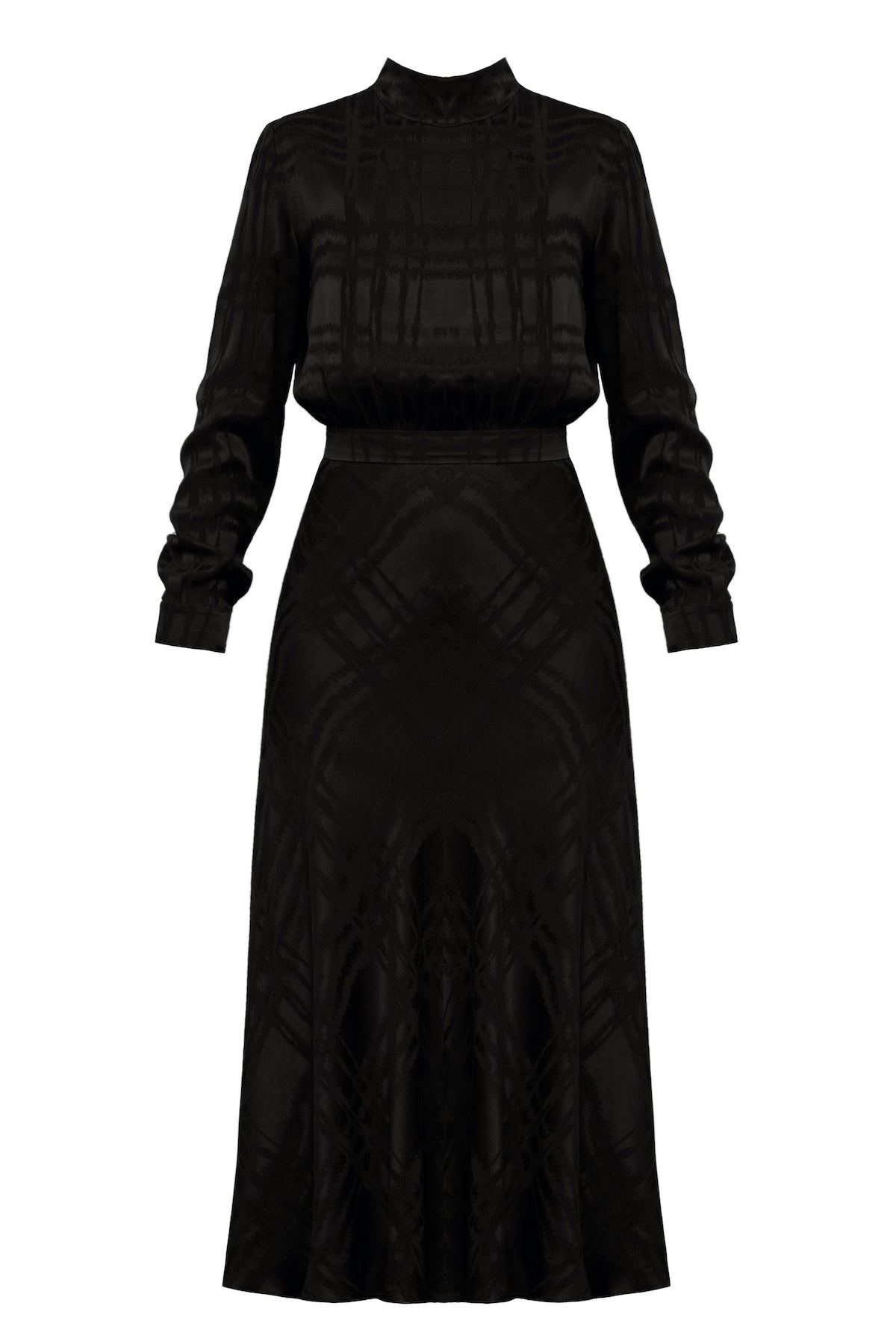 Handamde Black open back turtleneck dress ROMEE