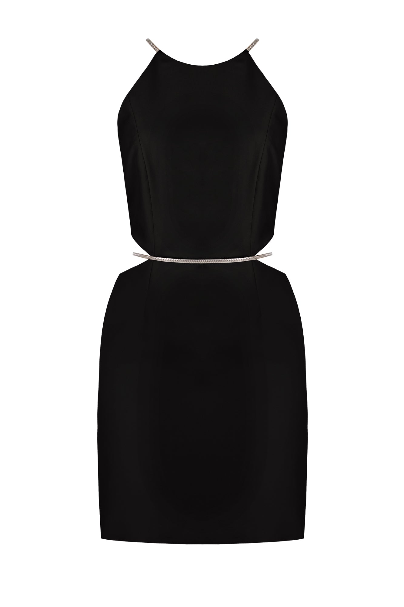 black short dress with cut outs