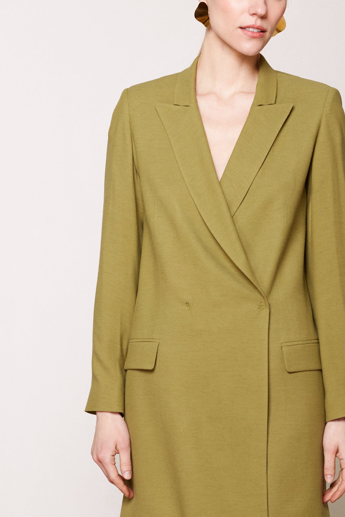 NAMYA olive green mini blazer dress