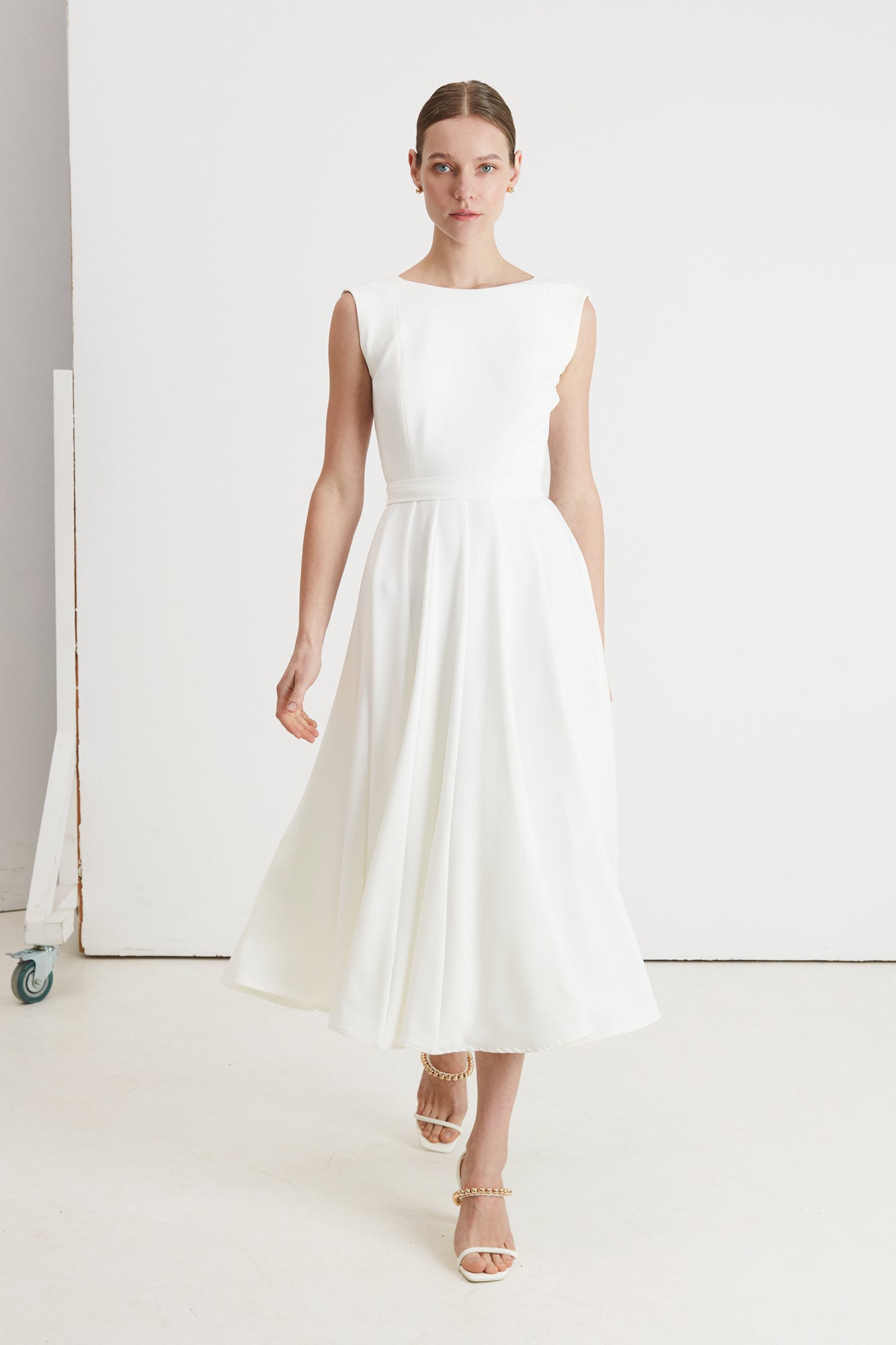 White midi bridal dress