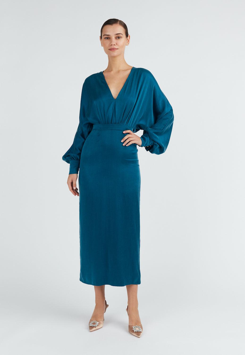 Teal midi dress BECA