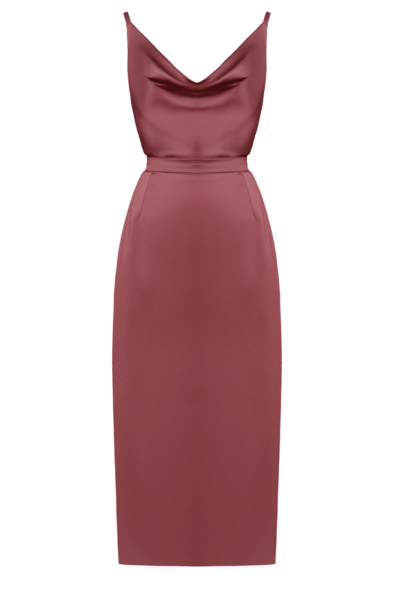 Handmade Brick red backless coctail dress KAMEA